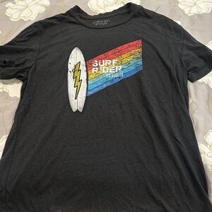 Californian Vintage Black Surf Rider Graphic T-Shirt | Size XL | Retro Surf Tee